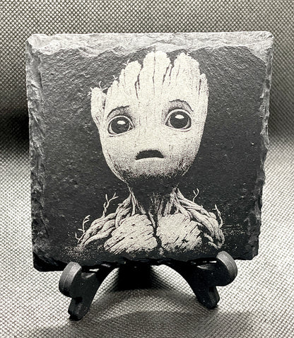 Groot Engraved Slate Coasters - Super Hero Engraved Gift